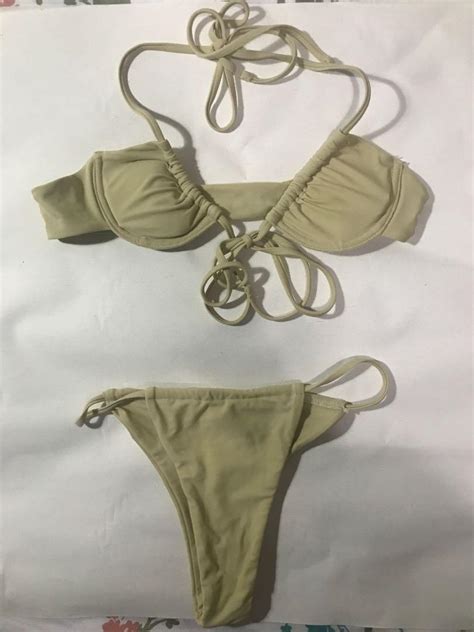 Beige Two Piece Swimsuit Bikini SMALL Women S Fashion Swimwear Bikinis Swimsuits On Carousell