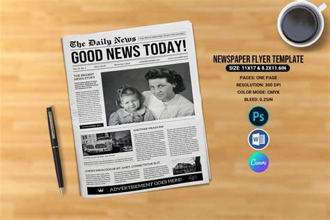 Canva Newspaper Template | Vintage, Fonts | Design Bundles