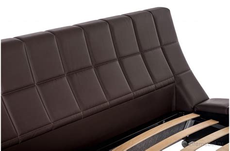 Двуспальная кровать Оливия 160х200 см с основанием темно-коричневая с ...