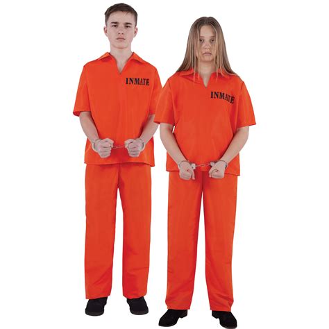Inmate Costume For Kids Orange Top And Pants Party Expert
