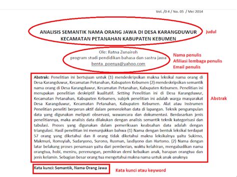 Tata Cara Penulisan Karya Tulis Ilmiah Struktur Artikel Ilmiah