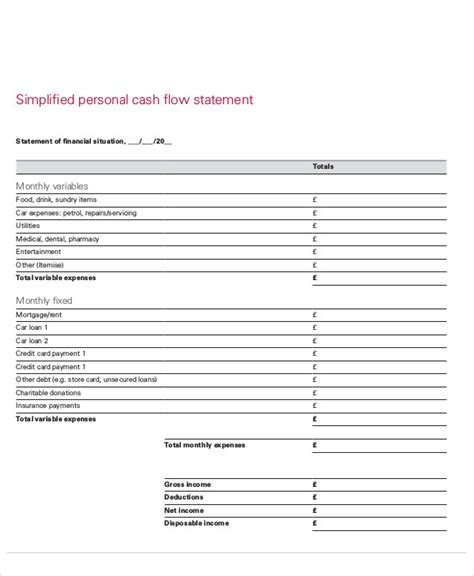 Free 15 Cash Flow Statement Samples And Templates In Pdf Ms Word