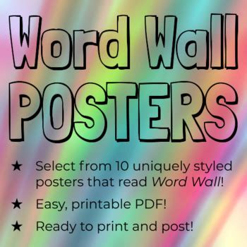 word wall posters   gold star teaching bazaar tpt
