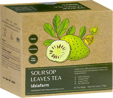 Amazon.com : LASLAFARM Soursop Leaves Tea Bags, 50 Teabags, Soursop