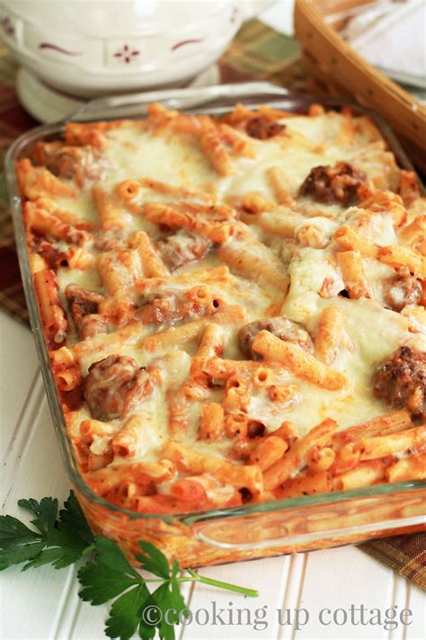 Baked Ziti With Meatballs Cooking Up Cottage