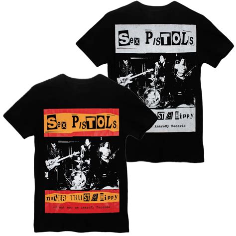 Sex Pistols Unisex T Shirt Never Trust A Hippy Snuff Gr