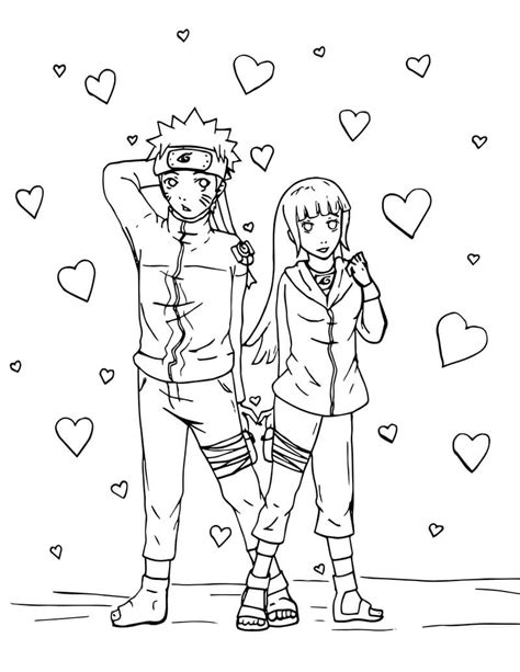 Naruto Y Hinata Para Colorear Imprimir E Dibujar Dibujos Colorear Com