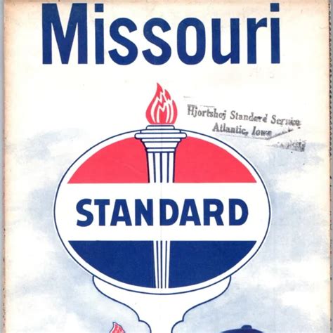 Missouri Standard Oil Road Map Street Atlantic Iowa Hjortshoj