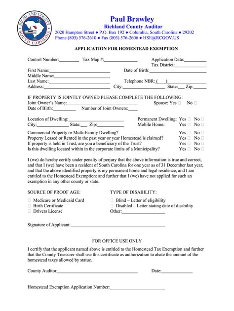 Free Printable Homestead Tax Form Printable Forms Free Online