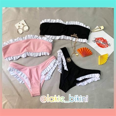 Bikini Đen Gọng Nâng Sexy Trắng Da Siêu Tây Bikini Đen Tổng Hợp