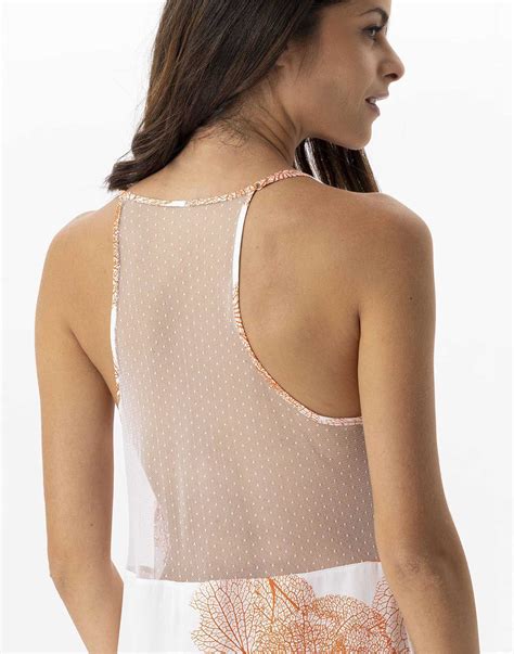 Nuisette Motif V G Tal En Viscose Ginkgo Mandarine Lingerie Le Chat