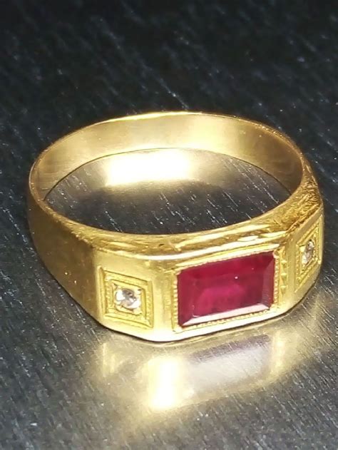 Anal De Ouro K Rubi E Brilhante Produto Masculino Anel De Ouro Usado Enjoei