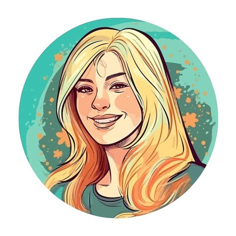 Une Femme Blonde S Duisante Et Souriante Aux Longs Cheveux Raides Vecteur Premium G N R