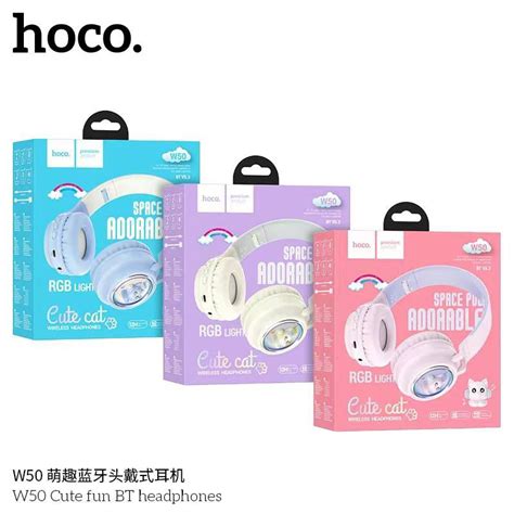 Hoco W50 หูฟังครอบหูการ์ตูนน่ารัก ใช่งานยาวนาน12 ชม หูฟังไร้สายแบบ ...