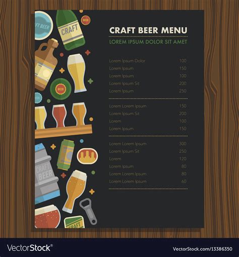 Craft Beer Menu Template Hq Template Documents