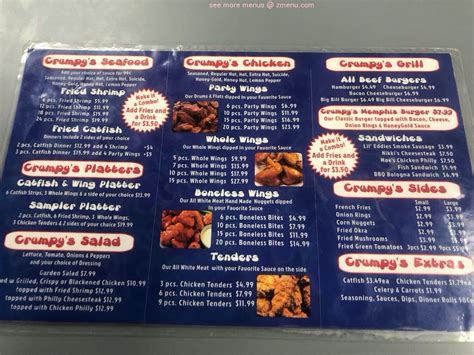Online Menu Of Crumpys Hot Wings Restaurant Memphis Tennessee 38141 Zmenu