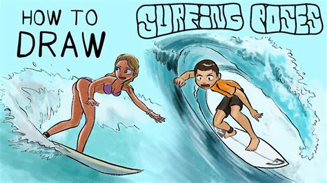 How To Draw Surfing Poses YouTube