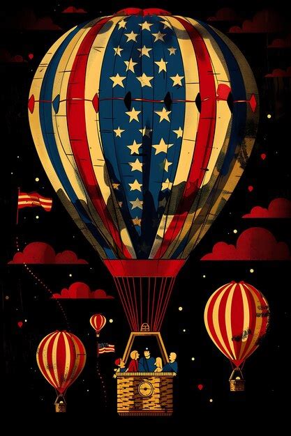 Premium Photo Hot Air Balloon Scene With Friends Enjoying A Scenic Ride Am Poster Banner