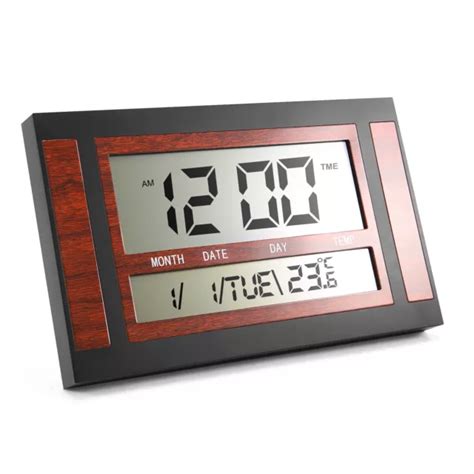 HORLOGE MURALE NUMÉRIQUE LCD Grand Nombre Temps TempéRature Calendrier