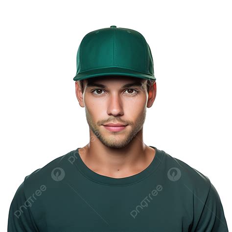 Gorra Verde Usar Sombrero De Hip Hop Modelo Vista Frontal Png Gorra