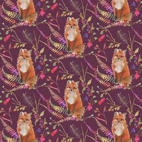 Fox Fabric In Plum Betsy Olmsted