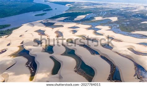 Aerial View Maranhenses National Park Barreirinhas Stock Photo