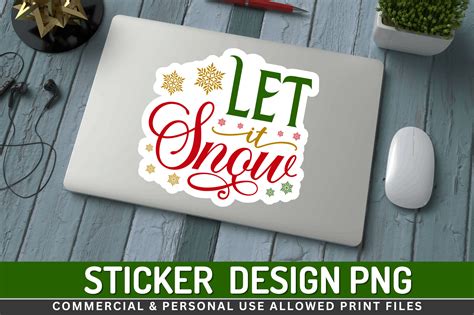 Let It Snow Stickers Design Graphic By Regulrcrative · Creative Fabrica