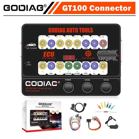 GODIAG GT100 AUTO TOOLS OBDII Break Out Box ECU Connector OBDII 16PIN