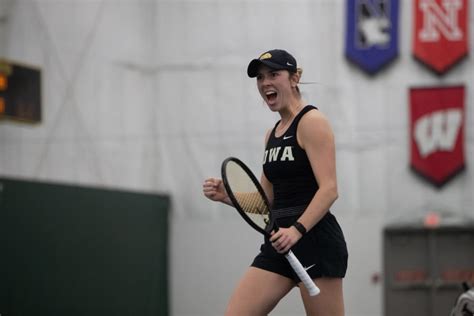 Iowa Womens Tennis Defeats Nebraska Moves Above In Conference