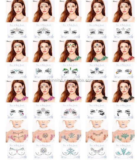 Shinein Bikini Sexy Tattoo Chest Crystal Stickers Temporary Tattoo Body Rhinestone Jewels