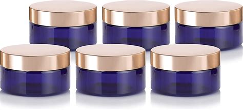 Buy Cobalt Blue Pet Plastic Bpa Free Refillable Low Profile Jar With