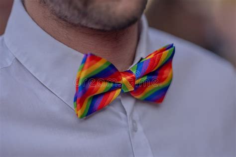 Rainbow Gay Flag On Bow Tie Rainbow Symbol Of Lgbt People Diversity Of Genders Love Lgbtq