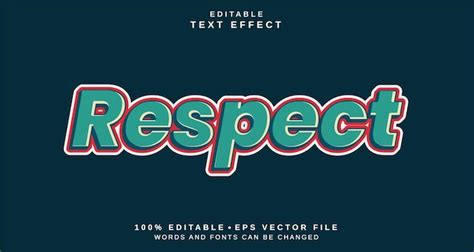 Premium Vector Editable Text Style Effect Respect Text Style Theme