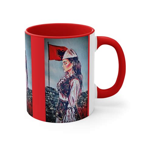 Albanian Flag Girl Accent Coffee Mug, 11oz - Etsy