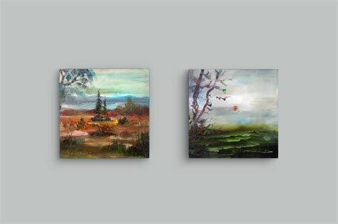 Square Landscape Print Set Landscape Wall Art Set Of 2 Galerifoton
