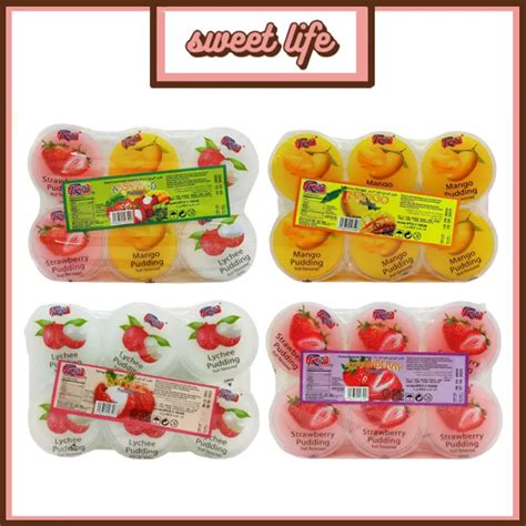 6s X 100g Rico Pudding Cup Puding Berperisa Laici Mangga Strawberi