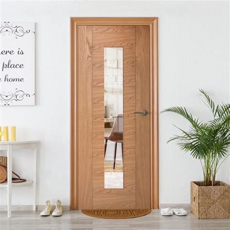 Liberty Doors Internal Oak Unfinished Trent P L Clear Glass Door At