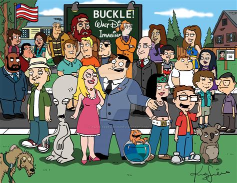 American Dad Characters Digital And Colored By Castlefreak005 On