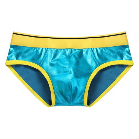 Sexy Men Lingerie Faux Leather Shorts Underpants Underwear Press Button Black Ebay