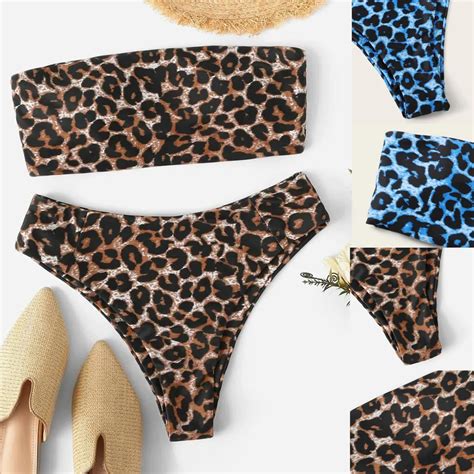 Bikini Frauen Leopard Bandage Bikinis Set Push Up Brasilianische