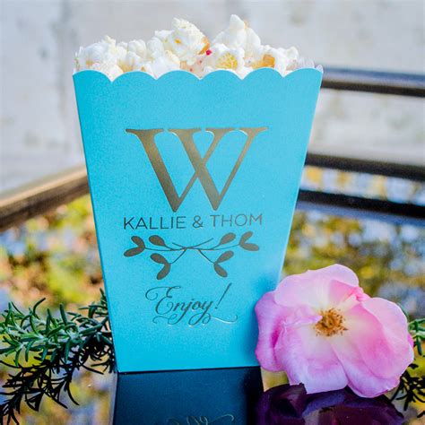 Personalized Popcorn Boxes Wedding Favors Monogrammed Wedding Etsy