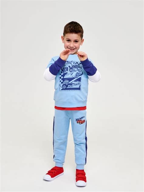 Spodnie dresowe jogger Hot Wheels Kolor błękitny SINSAY R X