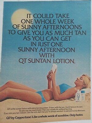 Coppertone Qt Suntan Tanning Lotion Blonde Blue Bikini Sand Vintage Ad Ebay
