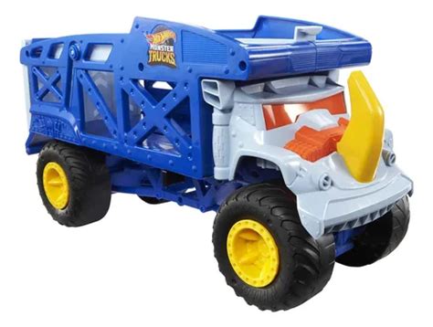 Hot Wheels Monster Trucks Monster Mover Rhino Transportador De Coches De Juguete Con