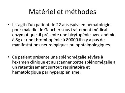 Splénectomie Pour énorme Splénomégalie Dans La Maladie De Gaucher Ppt