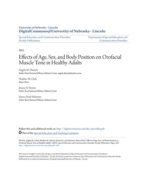 Pdf Effects Of Age Sex And Body Position On Orofacial Muscle Tone In Healthy Adults