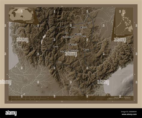 Nueva Vizcaya Province Of Philippines Elevation Map Colored In Sepia