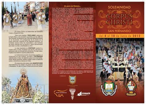 TRIPTICO DE LA FESTIVIDAD DEL CORPUS CRISTI DE SAN FERNANDO PPT