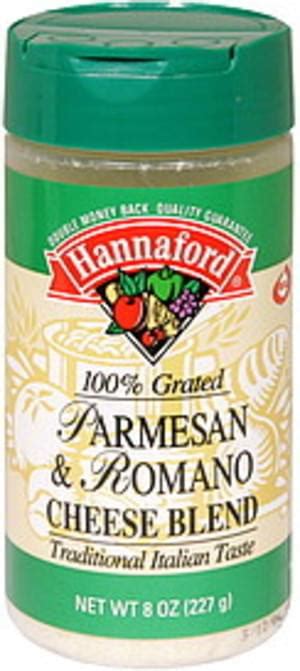 Hannaford 100 Grated Parmesan And Romano Cheese Blend 8 Oz Nutrition