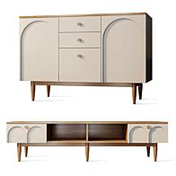 Sideboard Artdeco Set 01 Sideboard Chest Of Drawer 3D Model